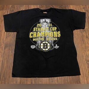 Boston Bruins NHL hockey 2011 Stanley cup playoffs winners Large T shirt